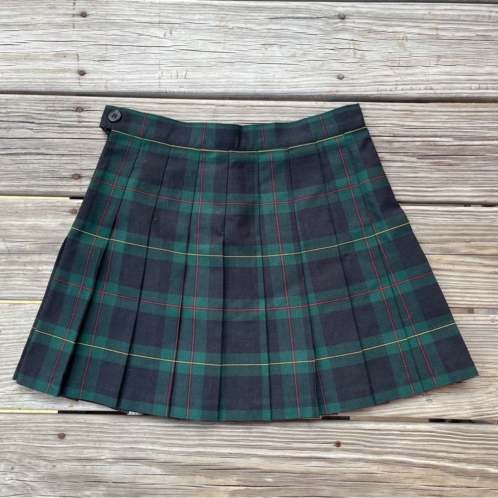 Plaid pleated skirt